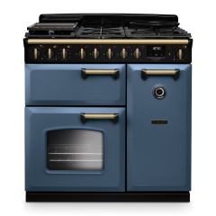 Rangemaster CLDL90DFP/AB Classic Deluxe 90 Dual Fuel Range Cooker with Antique Brass Trim