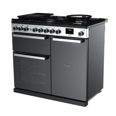 Rangemaster EDDL100DFGBLK/CM1 Edge Deluxe 100 Dual Fuel Range Cooker - Black Glass