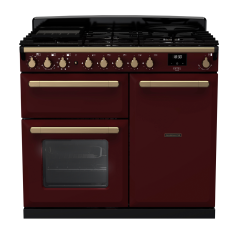 Rangemaster ESDL100DFP/AB Estel Deluxe 100 Dual Fuel Range Cooker with Antique Brass Trim