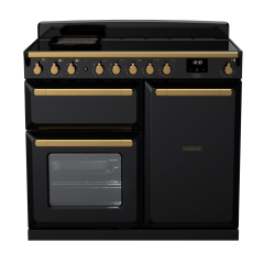 Rangemaster ESDL100EIP/AB Estel Deluxe 100 Induction Range Cooker with Antique Brass Trim