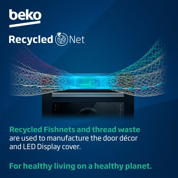 Beko CDFY22309X 60cm Built In High Specification RecycledNet Double Oven - Stainless Steel