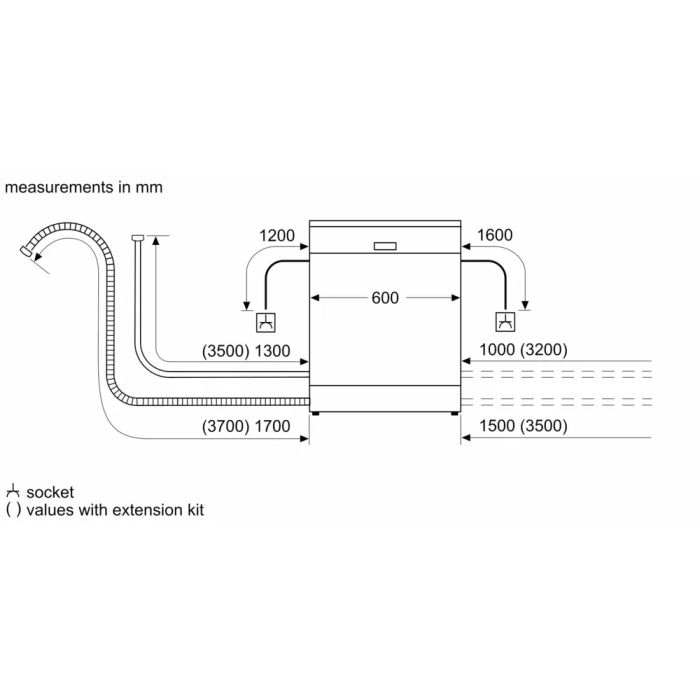 Bosch SMS26AW08G 60cm Dishwasher - White 12 Place Settings