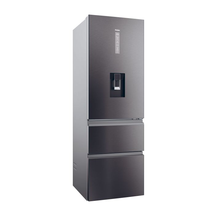 Haier HTW5618EWMP 59.5cm 3D Fridge Freezer - Dark Inox