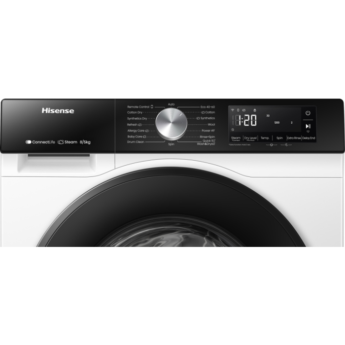 Hisense WD3S8043BW3 WiFi-enabled 8kg/5kg 1400 Spin Washer Dryer - White