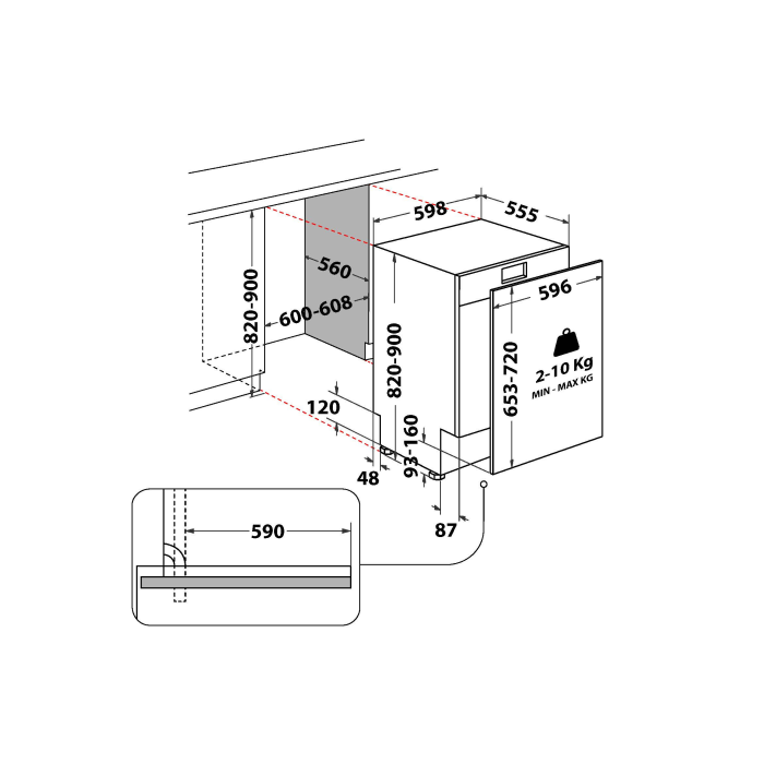 Hotpoint H2IC14BN7A0UK Integrated Dishwasher 14 Place
