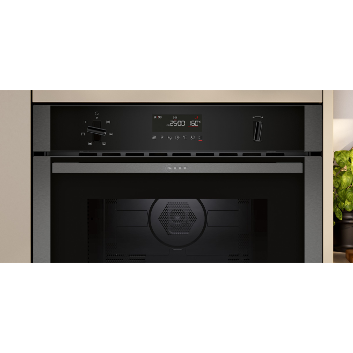 Neff 44L Built-In Microwave Oven in Graphite Grey with Hotair Technology