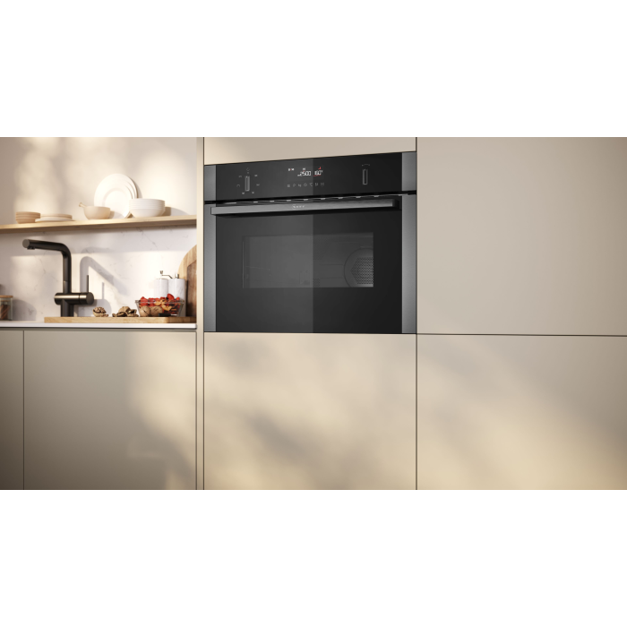 Neff 44L Built-In Microwave Oven in Graphite Grey with Hotair Technology