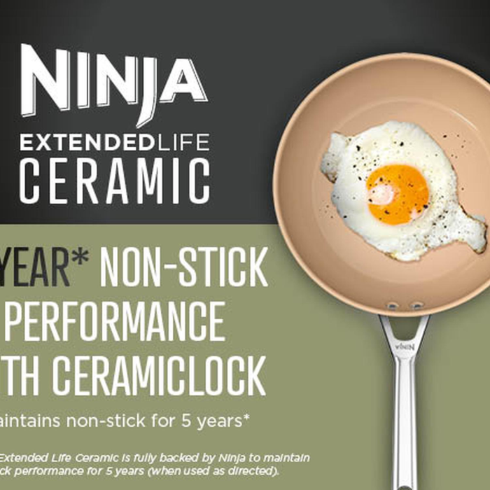 Ninja CW90928UK ExtendedLife Ceramic 28cm Apricot Wok