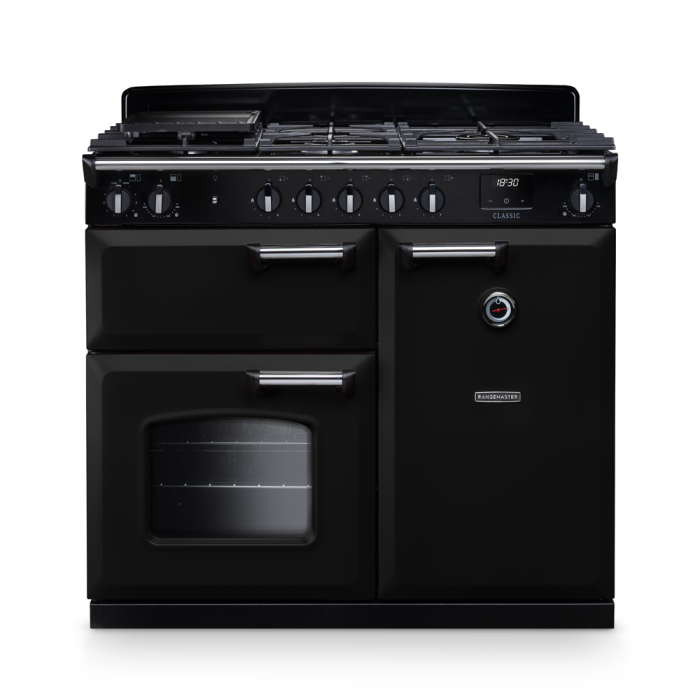 Rangemaster CL100DFP/CM1 Classic 100 Dual Fuel Range Cooker with Chrome Trim