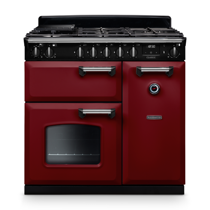 Rangemaster CL90DFP/CM1 Classic 90 Dual Fuel Range Cooker with Chrome Trim