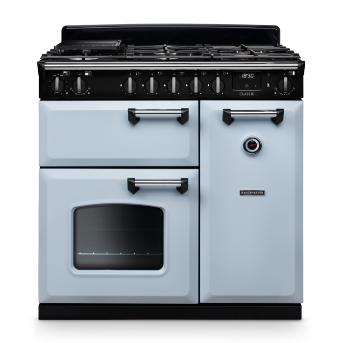 Rangemaster CL90DFP/CM1 Classic 90 Dual Fuel Range Cooker with Chrome Trim