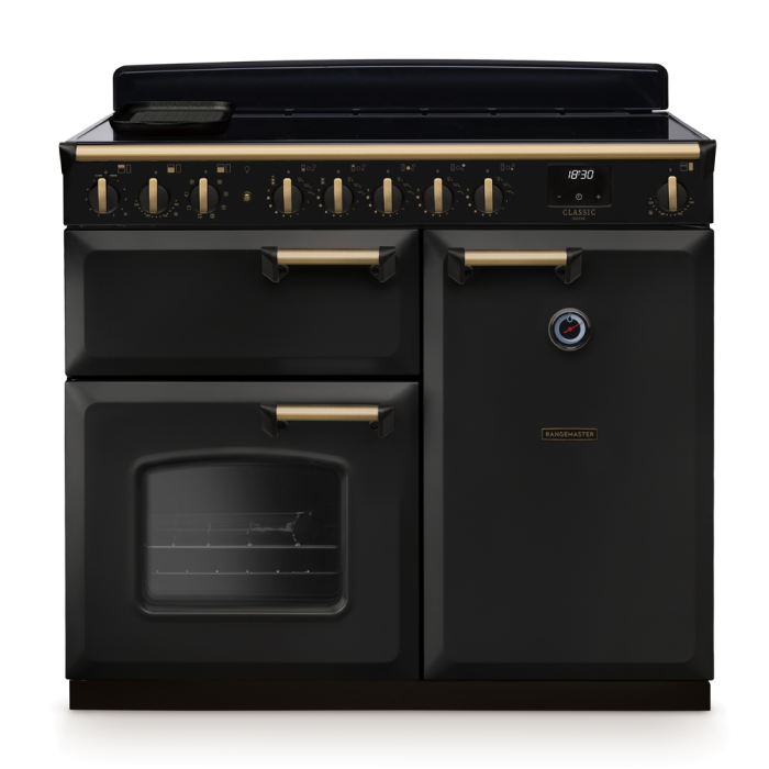 Rangemaster CLDL100EIP/AB Classic Deluxe 100 Induction Range Cooker With Antique Brass Trim