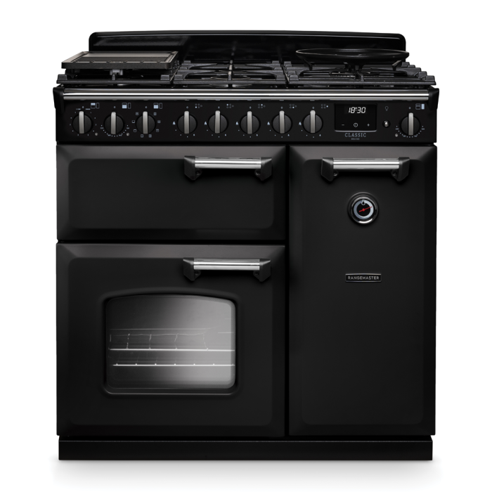 Rangemaster CLDL90EIP/CM Rangemaster Classic Deluxe 90 Induction Range Cooker with Chrome Trim