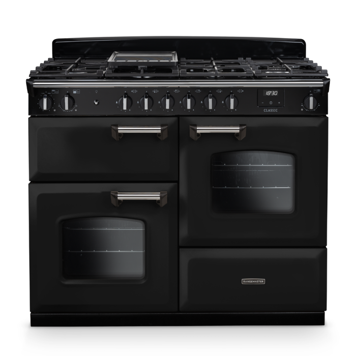Rangemaster CLO110DFP/CM1 Classic 110 Dual Fuel Range Cooker with Chrome Trim
