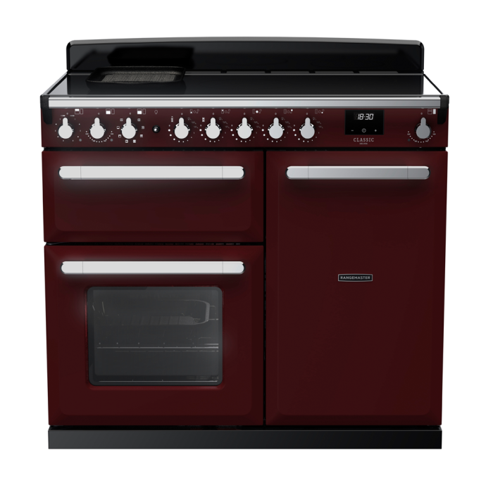 Rangemaster ESDL100EIP/CM Estel Deluxe 100 Induction Range Cooker with Chrome Trim