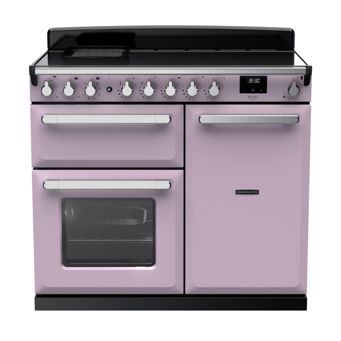 Rangemaster ESDL100EIP/CM Estel Deluxe 100 Induction Range Cooker with Chrome Trim