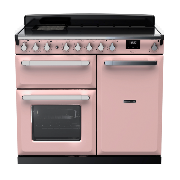 Rangemaster ESDL100EIP/CM Estel Deluxe 100 Induction Range Cooker with Chrome Trim