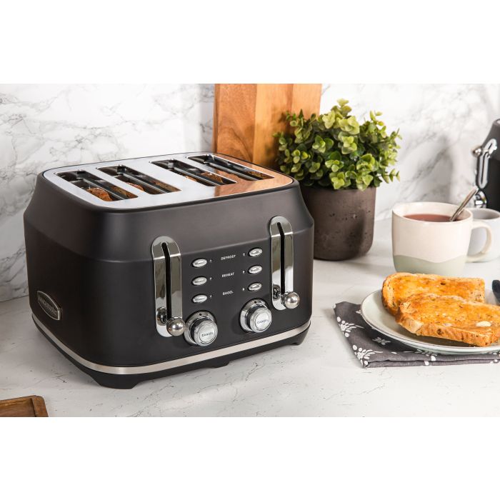Rangemaster RMCL4S201BK 4 Slice Toaster - Matte Black