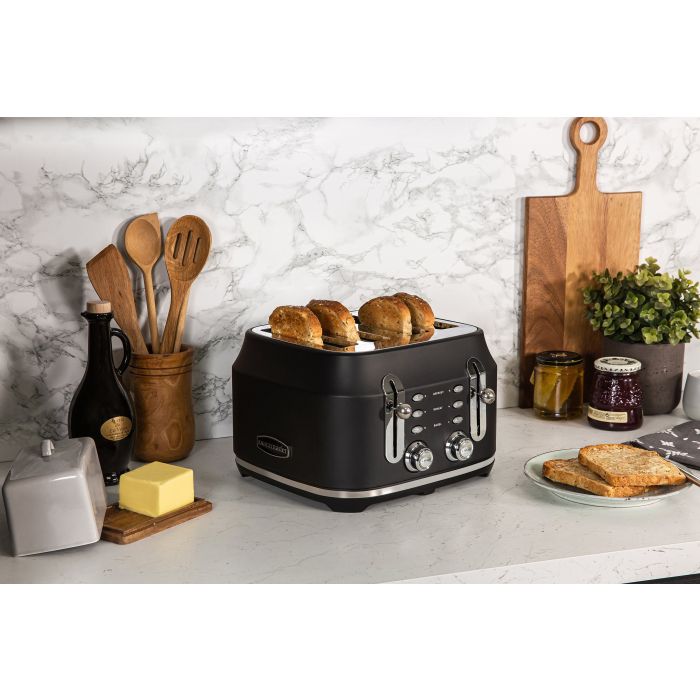Rangemaster RMCL4S201BK 4 Slice Toaster - Matte Black