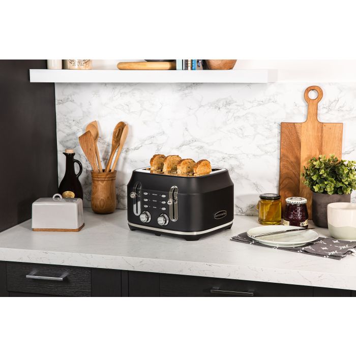 Rangemaster RMCL4S201BK 4 Slice Toaster - Matte Black