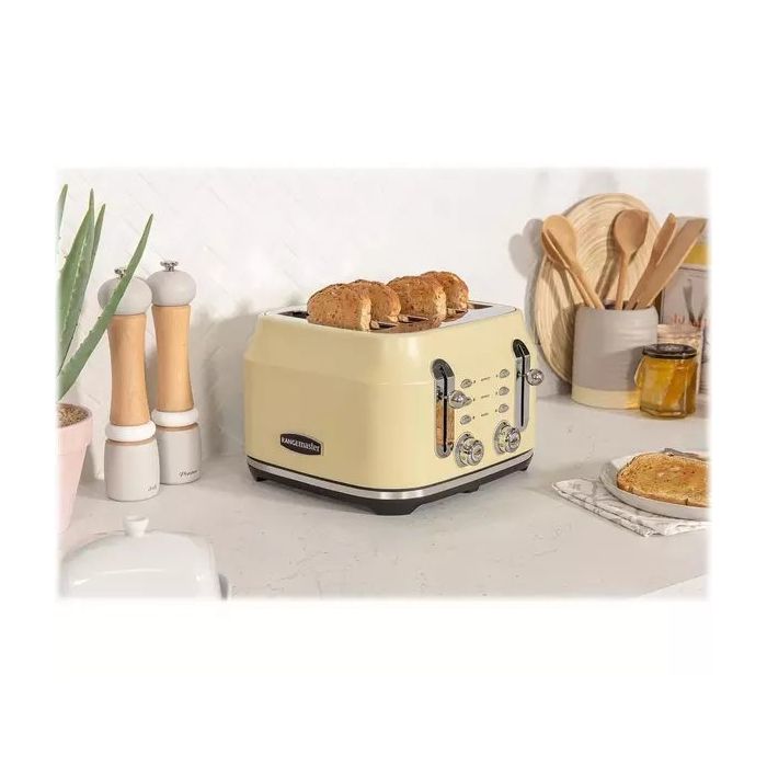 Rangemaster RMCL4S201CM 4 Slice Toaster - Matte Cream