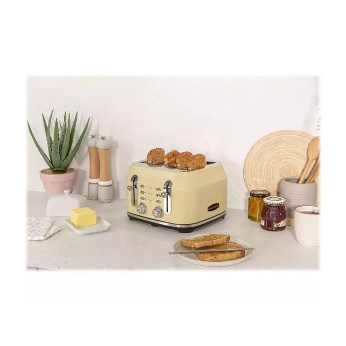 Rangemaster RMCL4S201CM 4 Slice Toaster - Matte Cream