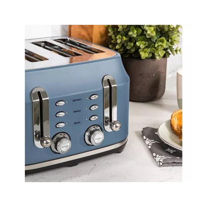 Rangemaster RMCL4S201SB 4 Slice Toaster - Stone Blue