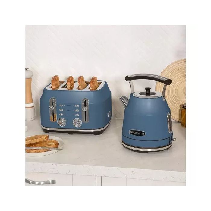 Rangemaster RMCL4S201SB 4 Slice Toaster - Stone Blue