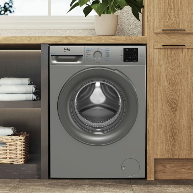 Beko BMN3WT3841S 8kg 1400 Spin RecycledTub Washing Machine - Silver