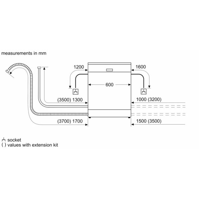 Bosch SMS26AW08G 60cm Dishwasher - White 12 Place Settings