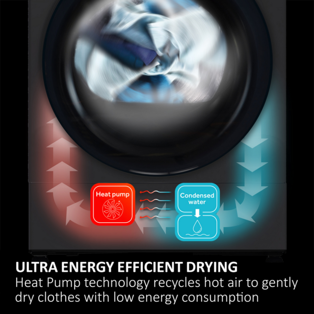 Haier HD90-A3Q397U1 9kg Heat Pump Tumble Dryer White
