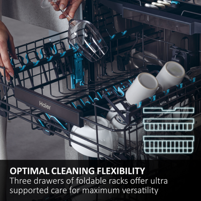 Haier XF 5C7M0W-80 White Dishwasher 15 Place Settings