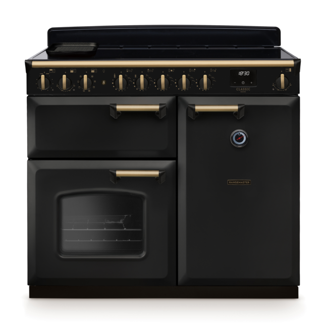 Rangemaster CLDL100EIP/AB Classic Deluxe 100 Induction Range Cooker With Antique Brass Trim