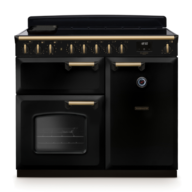 Rangemaster CLDL100EIP/AB Classic Deluxe 100 Induction Range Cooker With Antique Brass Trim