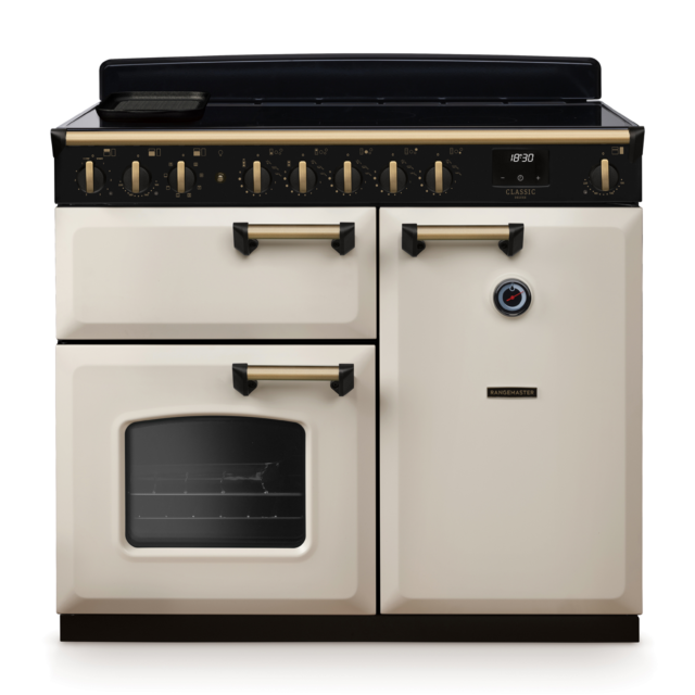 Rangemaster CLDL100EIP/AB Classic Deluxe 100 Induction Range Cooker With Antique Brass Trim