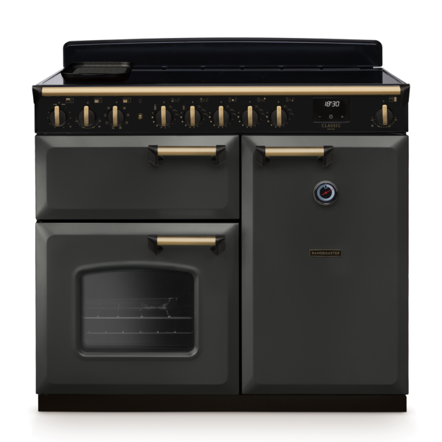 Rangemaster CLDL100EIP/AB Classic Deluxe 100 Induction Range Cooker With Antique Brass Trim