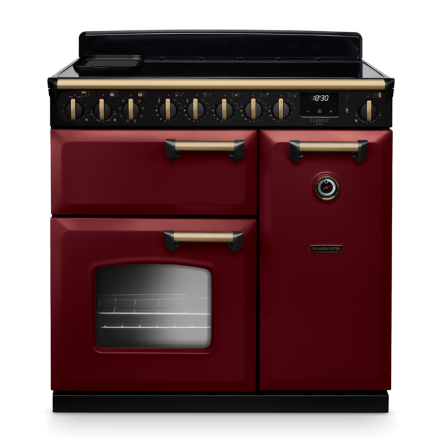 Rangemaster CLDL90EIP/AB Classic Deluxe 90 Induction Range Cooker with Antique Brass Trim