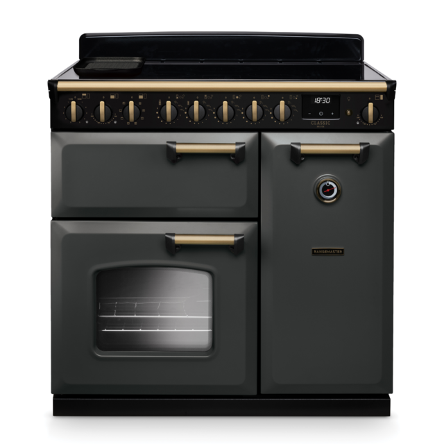 Rangemaster CLDL90EIP/AB Classic Deluxe 90 Induction Range Cooker with Antique Brass Trim