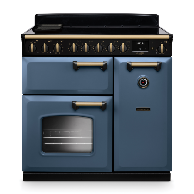 Rangemaster CLDL90EIP/AB Classic Deluxe 90 Induction Range Cooker with Antique Brass Trim