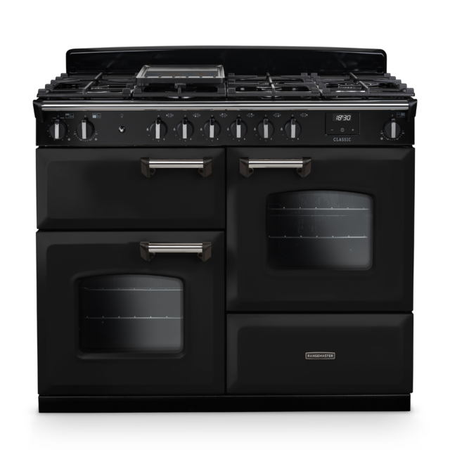 Rangemaster CLO110DFP/CM1 Classic 110 Dual Fuel Range Cooker with Chrome Trim