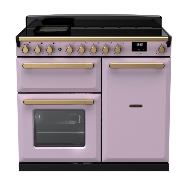 Rangemaster ESDL100EIP/AB Estel Deluxe 100 Induction Range Cooker with Antique Brass Trim