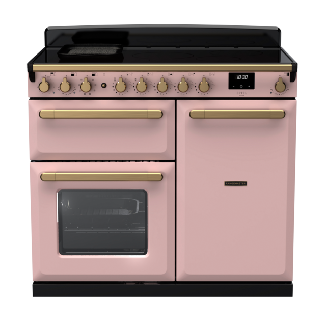 Rangemaster ESDL100EIP/AB Estel Deluxe 100 Induction Range Cooker with Antique Brass Trim