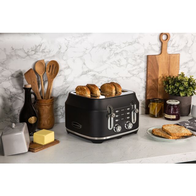 Rangemaster RMCL4S201BK 4 Slice Toaster - Matte Black