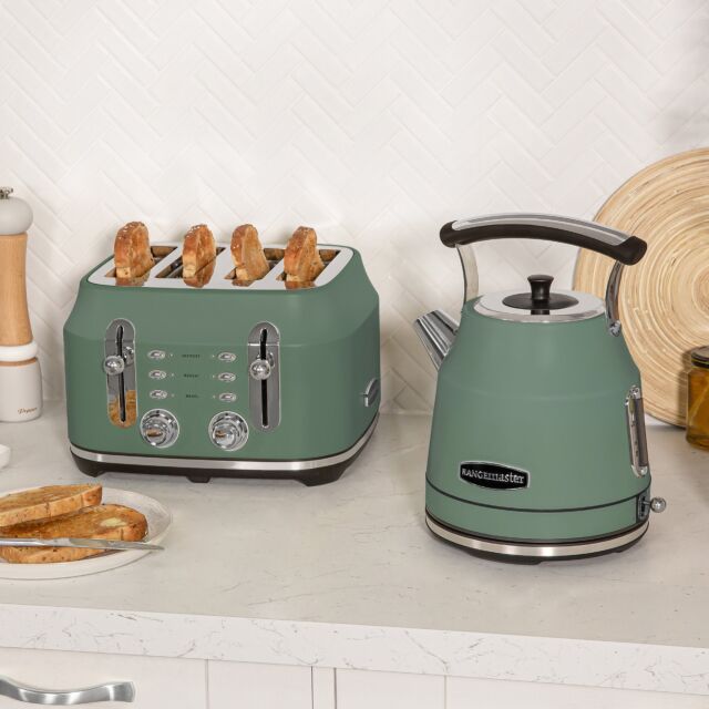 Rangemaster RMCL4S201MG 4 Slice Toaster - Mineral Green