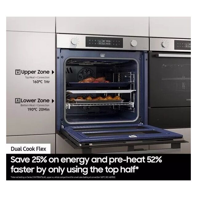 Samsung NV7B45305AK/U4 59.5cm Built In Electric Single Oven - Black Glass