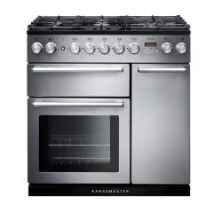 Rangemaster NEX90DFFSS/C Nexus 90 Dual Fuel Range Cooker - Stainless Steel/Chrome